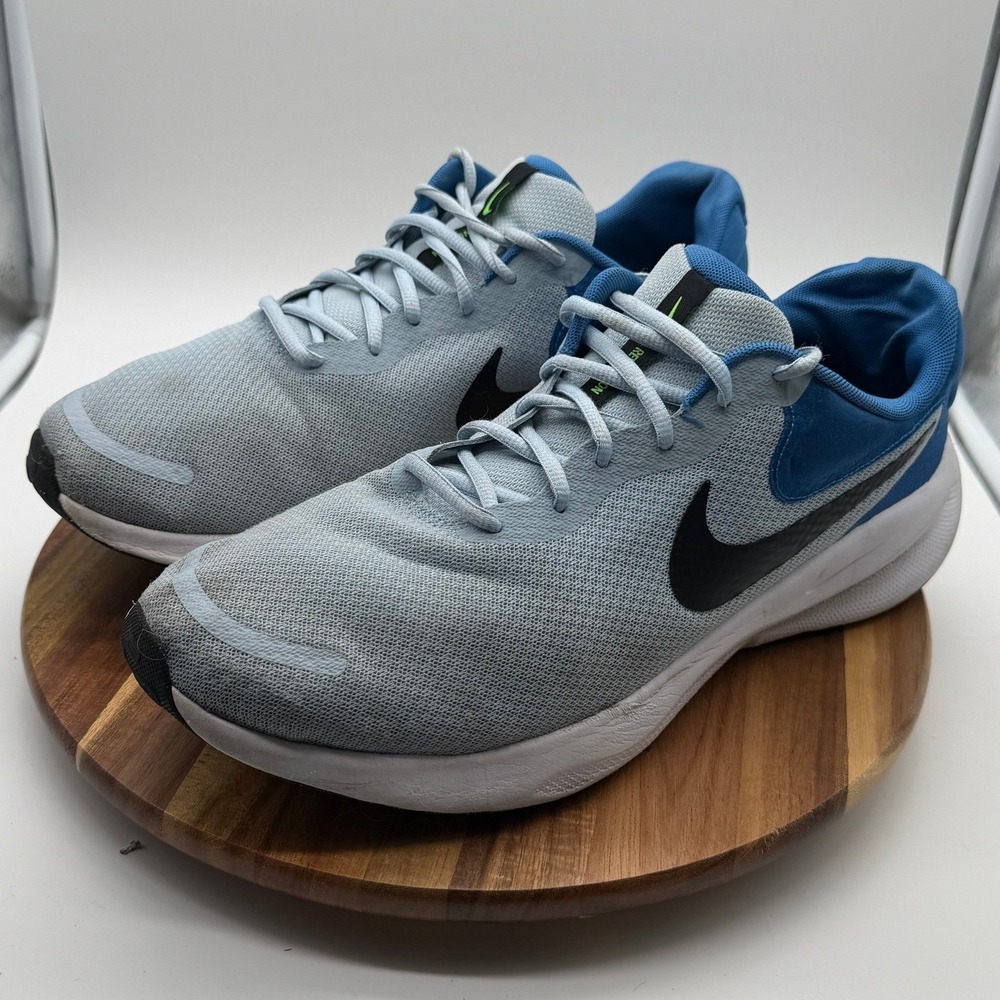 Nike Revolution 7 Men's Size 12 1/2 Wide Light Blue Running Shoes  0696